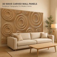 Panneau mural acoustique en bois massif gravé en 3D avec texture ondulée, certifié FSC, décoration murale moderne personnalisée pour hôtel et commerce