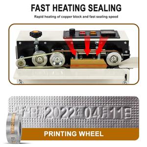 Wallepac Sigillatrice a Nastro Automatica per Sacchetti di Plastica, Mini Sigillatrice Continua ad Alta Velocità 12M/Min per Imballaggio a Caldo di Bustine e Fogli di Alluminio - Product Image 3