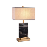 Lampes de table modernes de luxe pour la maison et l'hôtel, design en marbre, abat-jour en tissu avec métal pour la décoration de la chambre