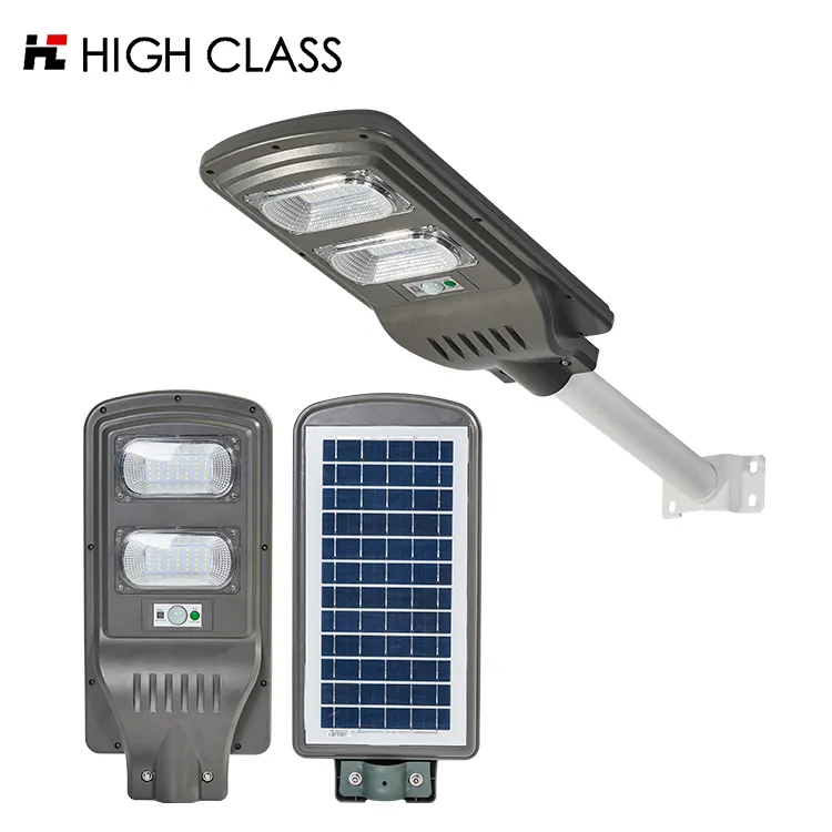 Farola led solar de alta calidad, fabricante de China, carcasa de ABS ip65, SMD 100W 200W 300W, todo en uno
