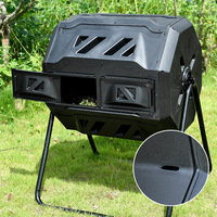 Poubelle à compost robuste pour jardin, cour, usage extérieur, tambour rotatif de compostage des déchets 160L