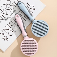 Brosse autonettoyante anti-poils pour animaux de compagnie en acier inoxydable et plastique, à un seul clic, pour chiens et chats, respectueuse de la peau
