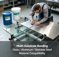 Scellant structurel en silicone bicomposant ; pour l'étanchéité structurelle dans les équipements industriels et les projets de construction ; durcissement rapide
