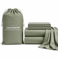 Parure de lit en bambou certifiée Oeko-Tex 100% Lyocell de bambou 400T, 4 pièces, drap-housse tissé, ensemble de literie en bambou pour lit Queen et King