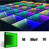Spark RGB Led 3D Miroir Portable Interactive Party Wedding Dance Floor