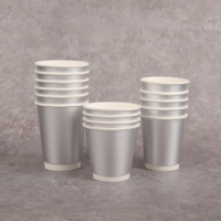 Gobelet en papier à double paroi, or et argent, jetable, isolé, résistant à la chaleur, anti-fuite, pour boissons chaudes, café, lait, 8oz, 10oz, 12oz, 16oz