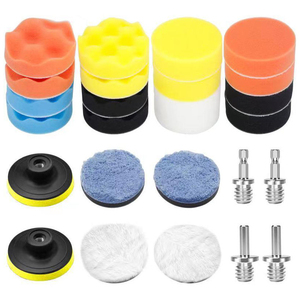Kit de tampons de polissage en mousse pour voiture de 3 pouces, éponges de lustrage multi-formes et tampons en <span class=keywords><strong>laine</strong></span> avec adaptateur de perceuse M10, ensemble de polissage et cirage automobile - Product Image 4