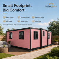NEWGEN Maison Modulaire Tiny House de 20 pieds, Conteneur Rose, Design Moderne, Approvisionnement Direct Usine, Taille Personnalisable, Utilisation Hôtelière, Garantie 5 Ans