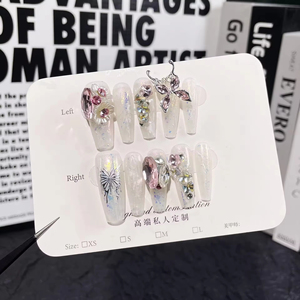 <span class=keywords><strong>Uñas</strong></span> <span class=keywords><strong>Postizas</strong></span> Hechas a Mano al por Mayor con Pegamento, Reutilizables, Acrílicas Gruesas, Cuadradas, Diseño Personalizado, Fabricante - Product Image 6