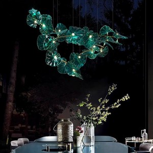 Insieme stile estetico su misura infissi decorazione interna galleria d'arte Villa unico lampadario in vetro a LED fiore - Product Image 3