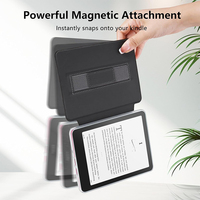 Casing Pelindung Kindle Scribe 2024/E-reader Paperwhite dari Kulit PU Custom Print dengan Cover TPU Transparan dan Tali Pegangan