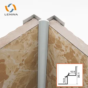 LENWA挤压工厂用于墙板和面板系统的铝亚光银色内部角线