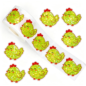 Adhesive Stickers Color Laser Sealing <b>Labels</b> Custom Waterproof Round Packaging <b>Gift</b> Strong Paper Tear Resistant Die Cut - Product Image 1