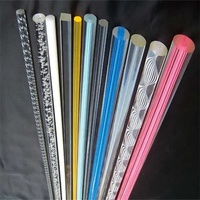 Tige en verre acrylique coloré pour la fabrication de lampes, tige triangulaire en PMMA/plexiglas transparent, verre d'éclairage, 1200 mm