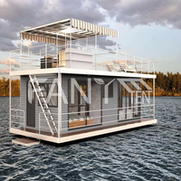 Maison flottante luxueuse, maison mobile modulaire, mini-maison, hôtel préfabriqué flottant, maison flottante solaire, maison flottante de type yacht