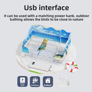 Điện Vẹt Tắm Lưu Vực Hoa Mẫu Đơn Tiger Da Mô Hình Nút Nhựa Bên Trong Bên Ngoài Lồng Chim Chim Tắm Hộp - Product Image 4