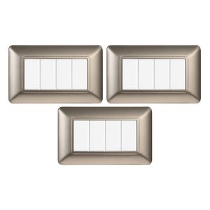 Ensemble de prises de table Gloca, 3 pièces, plastique, 4 prises, finition titane, usage résidentiel - Product Image 1