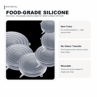 Couvre-bols en silicone pliables réutilisables, pour la conservation des aliments, des fruits et légumes, couvercles universels, lot de 6 pièces, compatibles micro-ondes