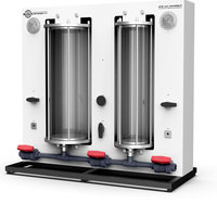 Appareil de test visuel de la loi de Boyle pour gaz idéaux, avec deux cylindres transparents à huile pour compression de gaz à piston liquide