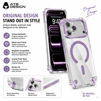 Étui de téléphone antichoc en TPU PC avec logo personnalisé ATB pour iPhone 18 Pro Max, cadre d'objectif en métal, magnétique, anti-jaunissement, coque transparente