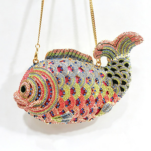 Cute Goldfish Shaped Crystal Evening <strong>Bag</strong> Handmade Unique Women's <strong>Clutch</strong> Handbag <strong>for</strong> <strong>Wedding</strong> Party Wholesale - Product Image 2