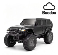 Boodoo 1:24 Coche RC Metálico Escala 1:24 para Escalar Rocas con Luces LED, Cable USB, Nivel Experto, Todo Terreno, Listo para Usar (Negro) 787-1