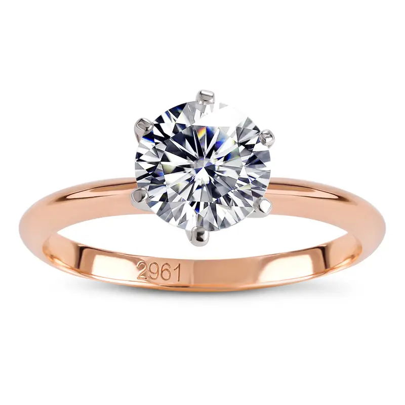 18K 14K 10K Rose Gold Engagement Solitaire Synthetische Diamant Ring 0.5Carat 1 Karaat 2Carat De vs Lab Grown Diamond Ring