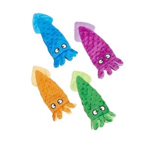 Wholesale Interactive Squeaky <b>Crinkle</b> Plush Dog Chew Toys Octopus Squid Shaped with Four Color Selection - Product Image 1