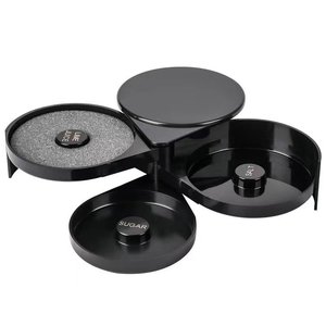 2023 Top bán đen nhựa đường muối thủy tinh rimming 3 Tier Bar Glass rimmer bartender công cụ - Product Image 1