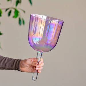 ÉXITO Crystal Soul Cuenco <span class=keywords><strong>de</strong></span> cristal <span class=keywords><strong>de</strong></span> cuarzo <span class=keywords><strong>de</strong></span> mano 432Hz Luz cósmica Sonido Curación Alquimia Mango Cuenco para cantar - Product Image 5