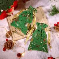 Sac cadeau réutilisable BAGTOGO en velours polyester gaufré or, avec cordon de serrage, plusieurs tailles, pour bonbons, cadeaux de fête, vente en gros