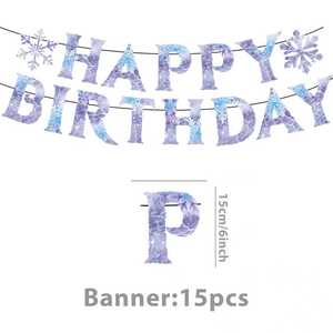 Nuevos Artículos Desechables para Fiestas con Temática de <span class=keywords><strong>Castillo</strong></span> de Hielo y Nieve, Accesorios para Festivales, Vajilla de Cumpleaños, Platos de Papel, Servilletas, Mantel, Pancarta, Decoración - Product Image 6