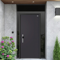 Porte de sécurité en aluminium minimaliste antivol blindée avec surface finie pour appartement et usage extérieur