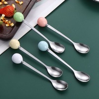 Ensemble de couverts en acier inoxydable avec poignée colorée pour enfants, idéal pour gâteaux, desserts, fêtes, cadeaux, vente en gros