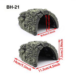 Habitats en résine pour petits animaux, cachettes noires pour reptiles, grotte de retraite, plaque de basking pour gecko 14x11.5x7.5cm - Product Image 2