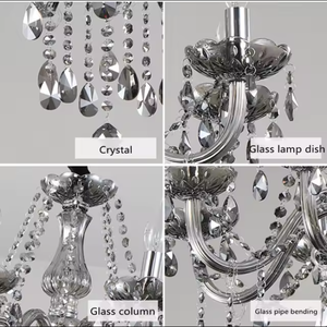 Pendentif en argent maison moderne <span class=keywords><strong>3</strong></span> couches bougie lumière cristal bras pièces lustre - Product Image 6