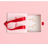 Boîte en carton rose à prix d'usine pour bijoux avec sac, boîte coulissante à cordon, tiroir à bijoux personnalisé
