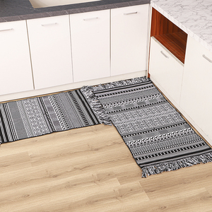 Covor-<span class=keywords><strong>alfombra</strong></span> de lino y algodón con borlas para el suelo, tapete largo y geométrico, para dormitorio, estilo bohemio - Product Image 2