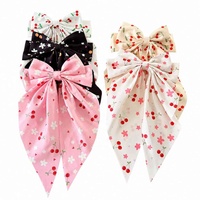 Daou – Grandes pinces à cheveux nœud papillon de 30 cm avec motifs floraux et fruits imprimés, accessoires de beauté élégants de haute qualité pour femmes et filles