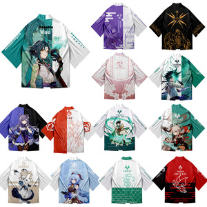 Genshined 66 Styles Yaoyao Japonais Cosplay Haori Kimono Anime Costume Klee <span class=keywords><strong>Hutao</strong></span> Venti Summer Coat Anime T-Shirt Polyester - Product Image 2