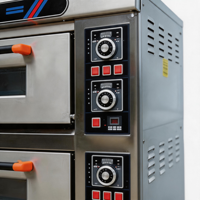 Four de boulangerie commercial en acier inoxydable à 3 niveaux et 6 plateaux pour la cuisson du pain et des gâteaux