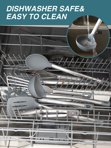 Juego de utensilios de cocina de silicona con mango de acero inoxidable, juego de espátulas, utensilios de cocina, herramientas y accesorios <span class=keywords><strong>para</strong></span> cocinar - Product Image 5