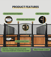 Porte battante en bambou préfabriquée 12x12, design portable de luxe, boîte d'écurie pour chevaux, panneaux frontaux avec toit