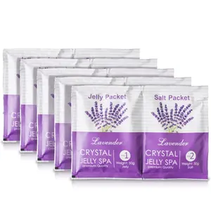 OEM Label Pribadi SPA Relaksasi Alam Murni Herbal Lavender Kaki Jelly Jahe Rendam Pedikur Kaki Garam Rendam Kaki Bubuk Perendaman