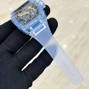 2026 Hot Selling Ice Blue Men's Tonneau Chronograph <b>Skeleton</b> <b>Watch</b> Sapphire Crystal <b>Automatic</b> Mechanical Wristwatch OEM - Product Image 5