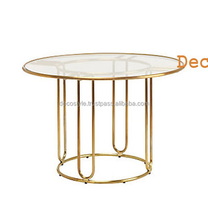 Table d'appoint en verre couleur or Tables d'appoint en émail inida36 pouces table ronde topLiving room - Product Image 1