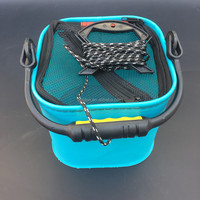 Seau à appâts pliable en EVA avec couvercle, conteneur portable pour appâts vivants, rangement pliable pour poissons pour la pêche en plein air