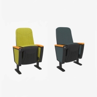 Chaise pliante durable en tissu pour théâtre, cinéma, auditorium avec table d'écriture