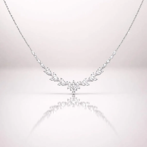 Luxury Marquise Diamond Rose Gold Link Chain Cluster <b>Necklace</b> Elegant Engagement & Wedding Jewelry - Product Image 1