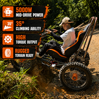 Trottinette électrique tout-terrain 5000W sans balais à pneus larges pour adultes, double moteur 35, autonomie longue portée (60-80km), vitesse maximale 25km/h